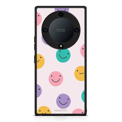 Θήκη Honor Magic5 Lite 5G / X9a Smiley Faces από τη Smartfits με σχέδιο στο πίσω μέρος και μαύρο περίβλημα | Honor Magic5 Lite 5G / X9a Smiley Faces Case with Colorful Back and Black Bezels