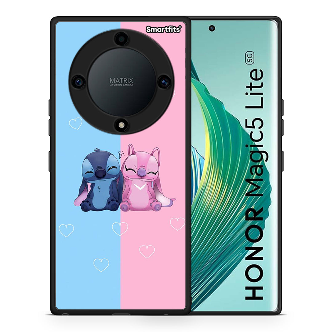 Θήκη Honor Magic5 Lite 5G / X9a Stitch And Angel από τη Smartfits με σχέδιο στο πίσω μέρος και μαύρο περίβλημα | Honor Magic5 Lite 5G / X9a Stitch And Angel Case with Colorful Back and Black Bezels