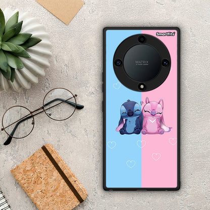 Θήκη Honor Magic5 Lite 5G / X9a Stitch And Angel από τη Smartfits με σχέδιο στο πίσω μέρος και μαύρο περίβλημα | Honor Magic5 Lite 5G / X9a Stitch And Angel Case with Colorful Back and Black Bezels