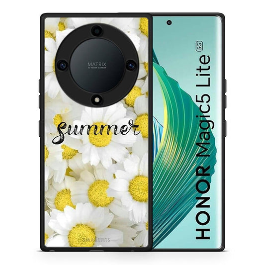 Θήκη Honor Magic5 Lite 5G / X9a Summer Daisies από τη Smartfits με σχέδιο στο πίσω μέρος και μαύρο περίβλημα | Honor Magic5 Lite 5G / X9a Summer Daisies Case with Colorful Back and Black Bezels
