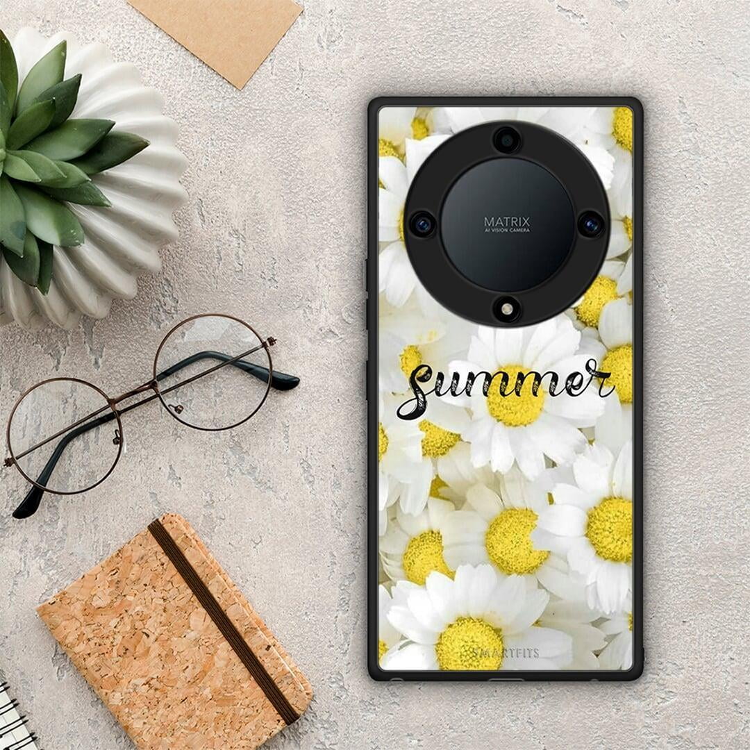 Θήκη Honor Magic5 Lite 5G / X9a Summer Daisies από τη Smartfits με σχέδιο στο πίσω μέρος και μαύρο περίβλημα | Honor Magic5 Lite 5G / X9a Summer Daisies Case with Colorful Back and Black Bezels