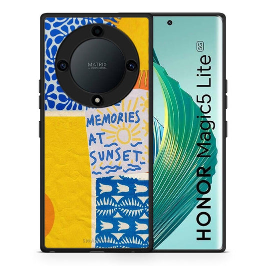 Θήκη Honor Magic5 Lite 5G / X9a Sunset Memories από τη Smartfits με σχέδιο στο πίσω μέρος και μαύρο περίβλημα | Honor Magic5 Lite 5G / X9a Sunset Memories Case with Colorful Back and Black Bezels