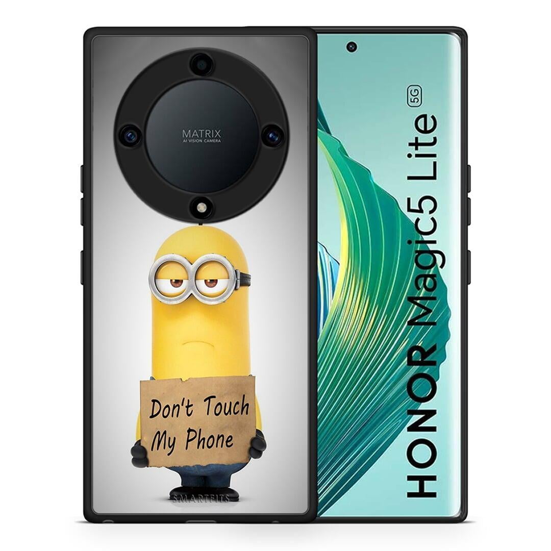 Θήκη Honor Magic5 Lite 5G / X9a Text Minion από τη Smartfits με σχέδιο στο πίσω μέρος και μαύρο περίβλημα | Honor Magic5 Lite 5G / X9a Text Minion Case with Colorful Back and Black Bezels