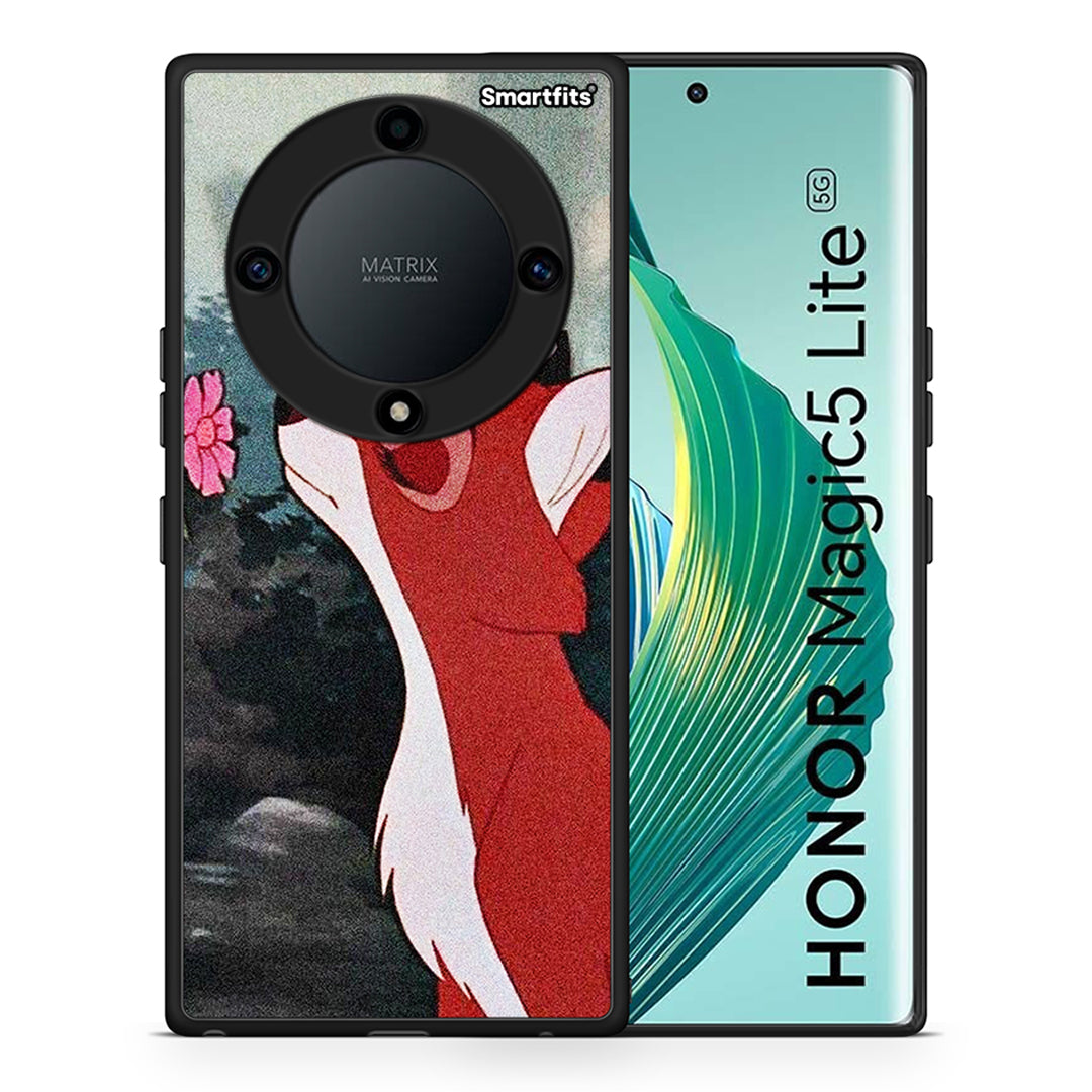 Θήκη Honor Magic5 Lite 5G / X9a Tod And Vixey Love 2 από τη Smartfits με σχέδιο στο πίσω μέρος και μαύρο περίβλημα | Honor Magic5 Lite 5G / X9a Tod And Vixey Love 2 Case with Colorful Back and Black Bezels