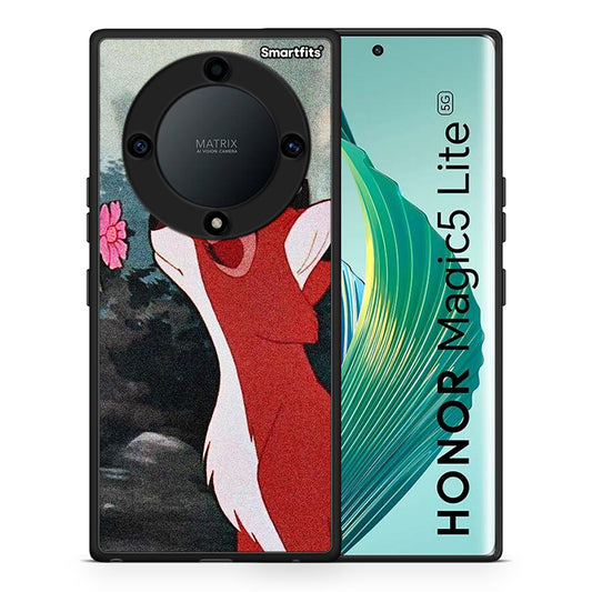 Θήκη Honor Magic5 Lite 5G / X9a Tod And Vixey Love 2 από τη Smartfits με σχέδιο στο πίσω μέρος και μαύρο περίβλημα | Honor Magic5 Lite 5G / X9a Tod And Vixey Love 2 Case with Colorful Back and Black Bezels