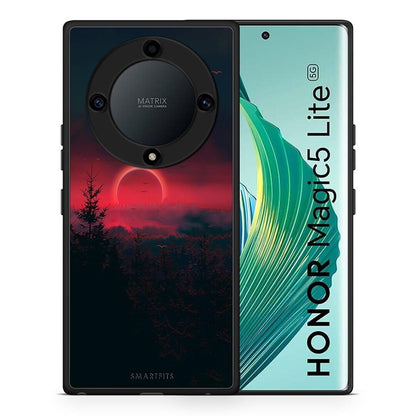 Θήκη Honor Magic5 Lite 5G / X9a Tropic Sunset από τη Smartfits με σχέδιο στο πίσω μέρος και μαύρο περίβλημα | Honor Magic5 Lite 5G / X9a Tropic Sunset Case with Colorful Back and Black Bezels