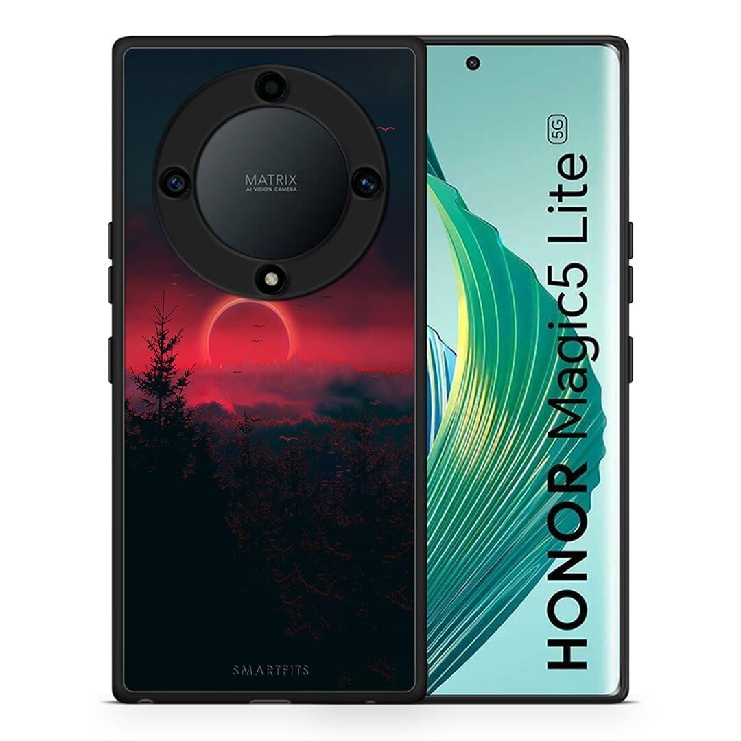 Θήκη Honor Magic5 Lite 5G / X9a Tropic Sunset από τη Smartfits με σχέδιο στο πίσω μέρος και μαύρο περίβλημα | Honor Magic5 Lite 5G / X9a Tropic Sunset Case with Colorful Back and Black Bezels