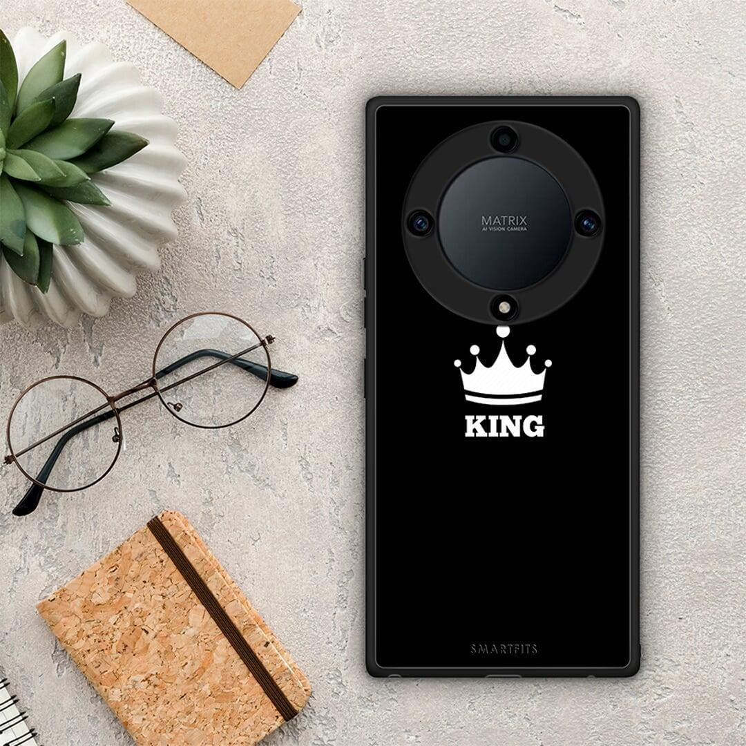 Θήκη Honor Magic5 Lite 5G / X9a Valentine King από τη Smartfits με σχέδιο στο πίσω μέρος και μαύρο περίβλημα | Honor Magic5 Lite 5G / X9a Valentine King Case with Colorful Back and Black Bezels