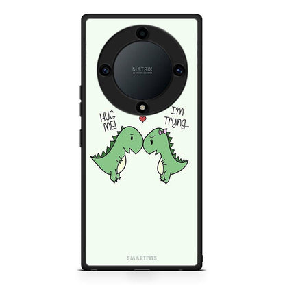 Θήκη Honor Magic5 Lite 5G / X9a Valentine Rex από τη Smartfits με σχέδιο στο πίσω μέρος και μαύρο περίβλημα | Honor Magic5 Lite 5G / X9a Valentine Rex Case with Colorful Back and Black Bezels