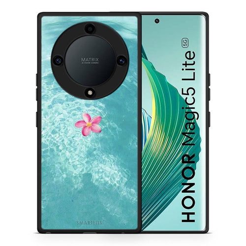 Θήκη Honor Magic5 Lite 5G / X9a Water Flower από τη Smartfits με σχέδιο στο πίσω μέρος και μαύρο περίβλημα | Honor Magic5 Lite 5G / X9a Water Flower Case with Colorful Back and Black Bezels