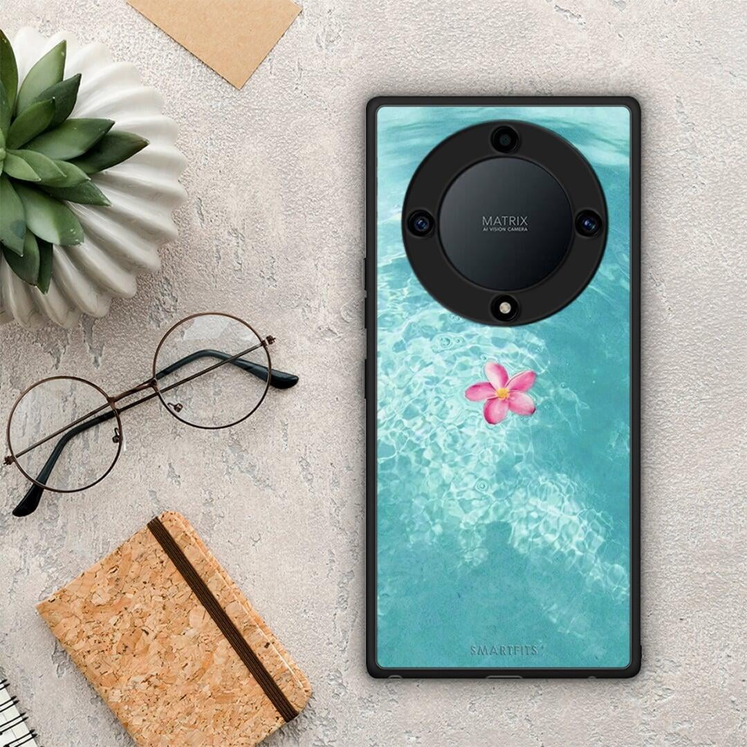 Θήκη Honor Magic5 Lite 5G / X9a Water Flower από τη Smartfits με σχέδιο στο πίσω μέρος και μαύρο περίβλημα | Honor Magic5 Lite 5G / X9a Water Flower Case with Colorful Back and Black Bezels