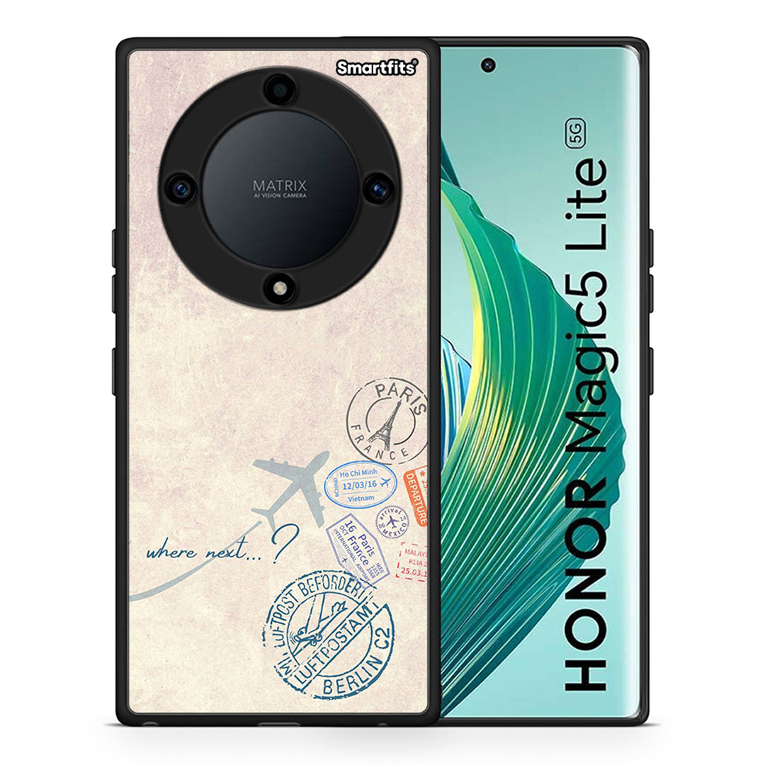 Θήκη Honor Magic5 Lite 5G / X9a Where Next από τη Smartfits με σχέδιο στο πίσω μέρος και μαύρο περίβλημα | Honor Magic5 Lite 5G / X9a Where Next Case with Colorful Back and Black Bezels