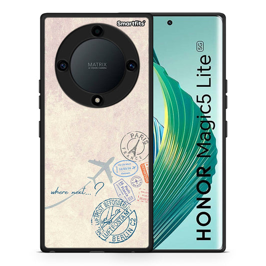 Θήκη Honor Magic5 Lite 5G / X9a Where Next από τη Smartfits με σχέδιο στο πίσω μέρος και μαύρο περίβλημα | Honor Magic5 Lite 5G / X9a Where Next Case with Colorful Back and Black Bezels