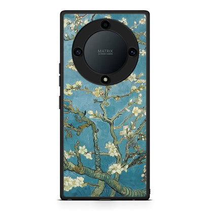 Θήκη Honor Magic5 Lite 5G / X9a White Blossoms από τη Smartfits με σχέδιο στο πίσω μέρος και μαύρο περίβλημα | Honor Magic5 Lite 5G / X9a White Blossoms Case with Colorful Back and Black Bezels