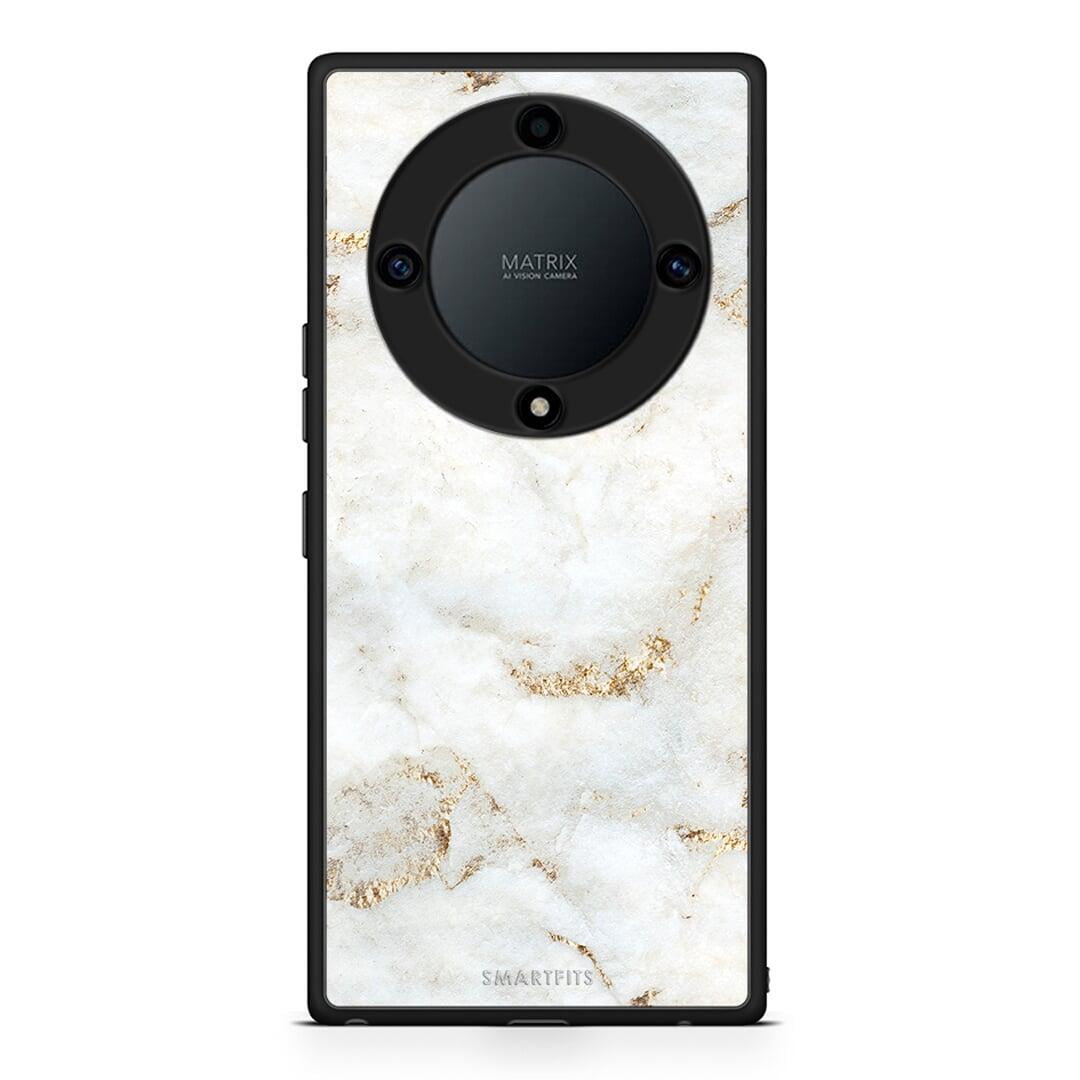 Θήκη Honor Magic5 Lite 5G / X9a White Gold Marble από τη Smartfits με σχέδιο στο πίσω μέρος και μαύρο περίβλημα | Honor Magic5 Lite 5G / X9a White Gold Marble Case with Colorful Back and Black Bezels