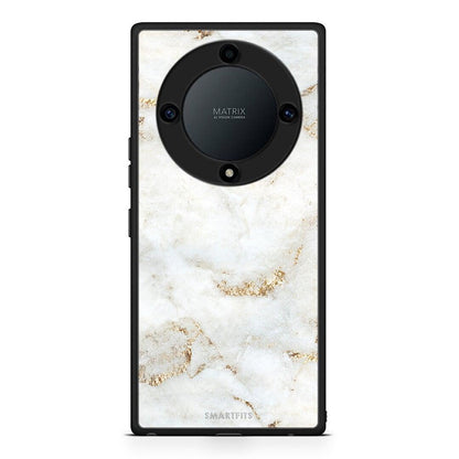 Θήκη Honor Magic5 Lite 5G / X9a White Gold Marble από τη Smartfits με σχέδιο στο πίσω μέρος και μαύρο περίβλημα | Honor Magic5 Lite 5G / X9a White Gold Marble Case with Colorful Back and Black Bezels
