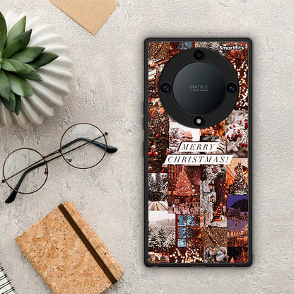 Θήκη Honor Magic5 Lite 5G / X9a Xmas Collage από τη Smartfits με σχέδιο στο πίσω μέρος και μαύρο περίβλημα | Honor Magic5 Lite 5G / X9a Xmas Collage Case with Colorful Back and Black Bezels