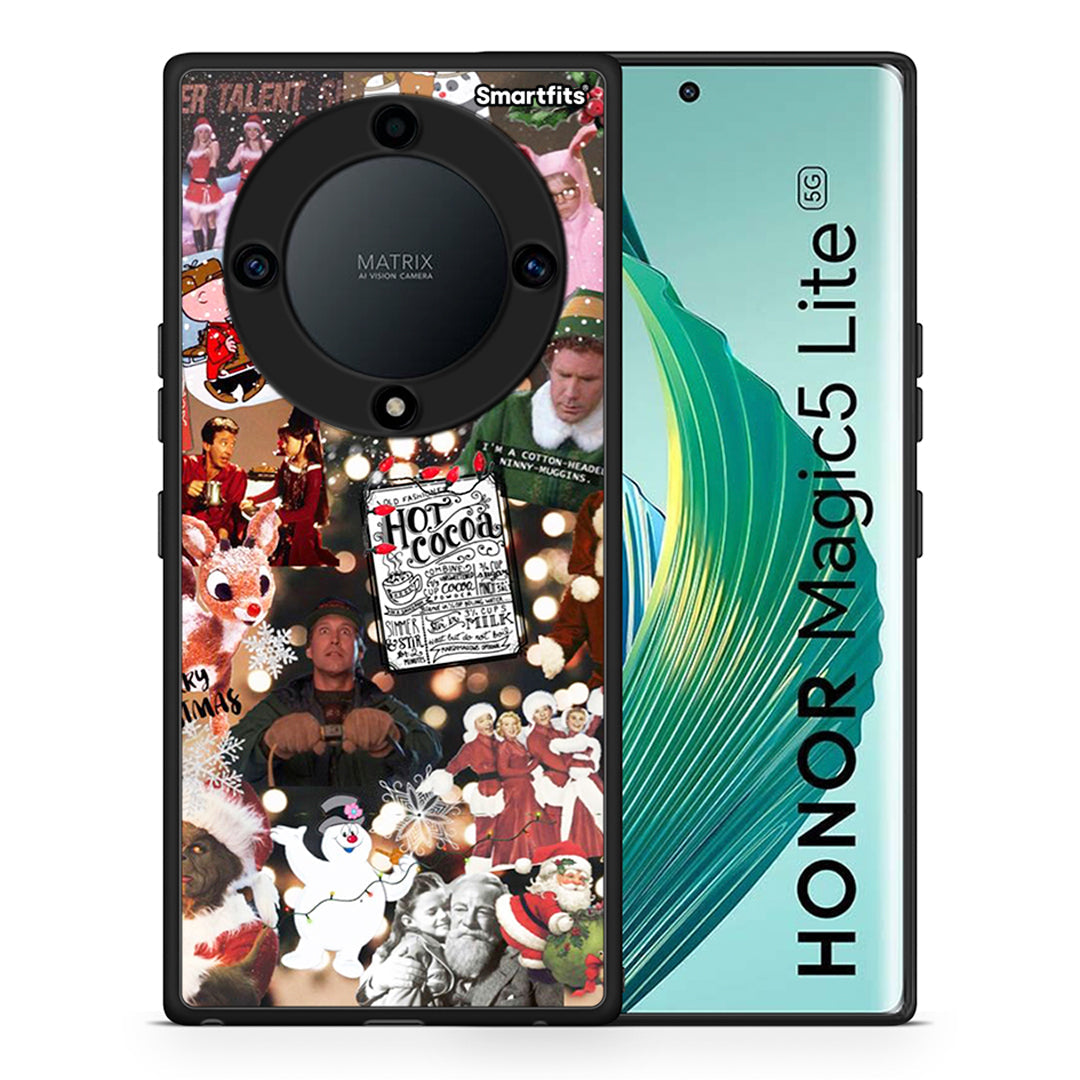 Θήκη Honor Magic5 Lite 5G / X9a Xmas Movies από τη Smartfits με σχέδιο στο πίσω μέρος και μαύρο περίβλημα | Honor Magic5 Lite 5G / X9a Xmas Movies Case with Colorful Back and Black Bezels