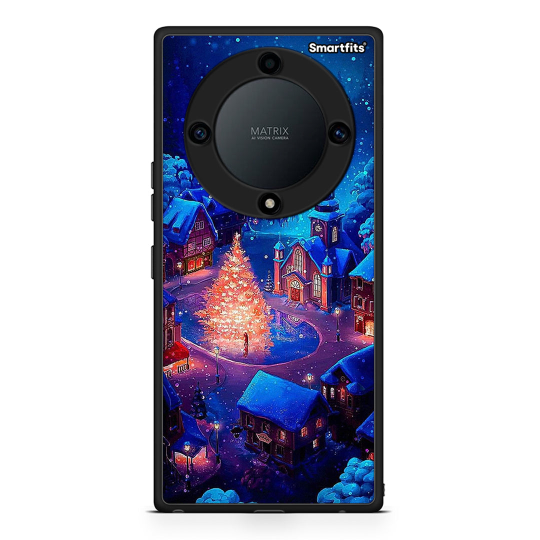 Θήκη Honor Magic5 Lite 5G / X9a Xmas Village από τη Smartfits με σχέδιο στο πίσω μέρος και μαύρο περίβλημα | Honor Magic5 Lite 5G / X9a Xmas Village Case with Colorful Back and Black Bezels