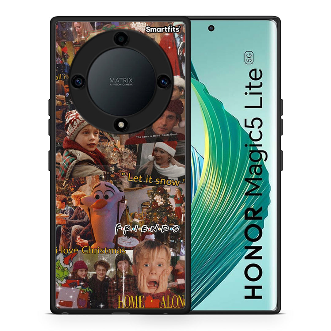 Θήκη Honor Magic5 Lite 5G / X9a Xmas Wishes από τη Smartfits με σχέδιο στο πίσω μέρος και μαύρο περίβλημα | Honor Magic5 Lite 5G / X9a Xmas Wishes Case with Colorful Back and Black Bezels