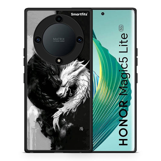 Θήκη Honor Magic5 Lite 5G / X9a Yin Yang από τη Smartfits με σχέδιο στο πίσω μέρος και μαύρο περίβλημα | Honor Magic5 Lite 5G / X9a Yin Yang Case with Colorful Back and Black Bezels