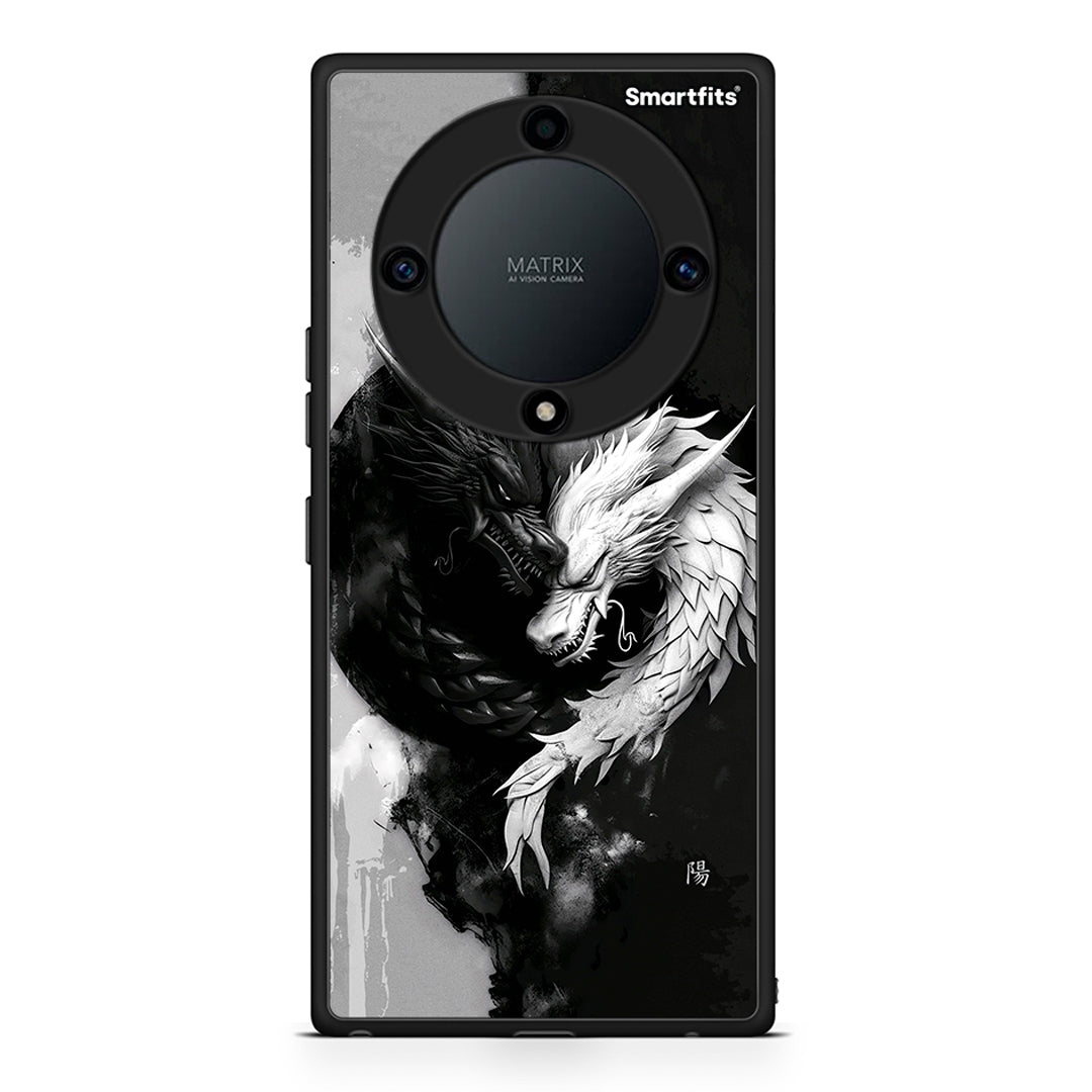 Θήκη Honor Magic5 Lite 5G / X9a Yin Yang από τη Smartfits με σχέδιο στο πίσω μέρος και μαύρο περίβλημα | Honor Magic5 Lite 5G / X9a Yin Yang Case with Colorful Back and Black Bezels