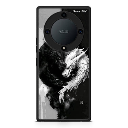 Θήκη Honor Magic5 Lite 5G / X9a Yin Yang από τη Smartfits με σχέδιο στο πίσω μέρος και μαύρο περίβλημα | Honor Magic5 Lite 5G / X9a Yin Yang Case with Colorful Back and Black Bezels