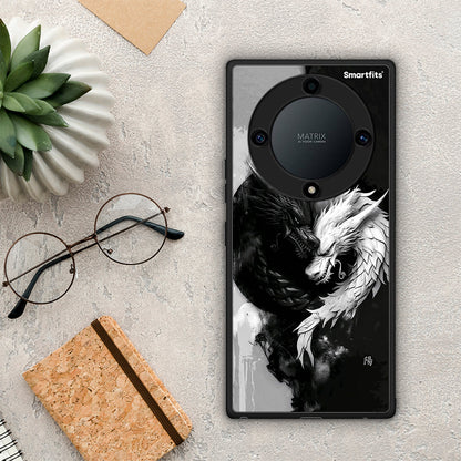 Θήκη Honor Magic5 Lite 5G / X9a Yin Yang από τη Smartfits με σχέδιο στο πίσω μέρος και μαύρο περίβλημα | Honor Magic5 Lite 5G / X9a Yin Yang Case with Colorful Back and Black Bezels