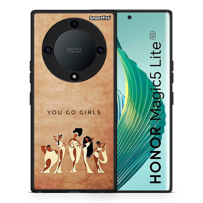 Θήκη Honor Magic5 Lite 5G / X9a You Go Girl από τη Smartfits με σχέδιο στο πίσω μέρος και μαύρο περίβλημα | Honor Magic5 Lite 5G / X9a You Go Girl Case with Colorful Back and Black Bezels