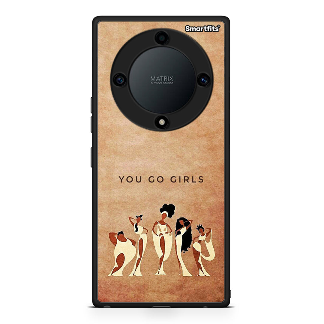 Θήκη Honor Magic5 Lite 5G / X9a You Go Girl από τη Smartfits με σχέδιο στο πίσω μέρος και μαύρο περίβλημα | Honor Magic5 Lite 5G / X9a You Go Girl Case with Colorful Back and Black Bezels
