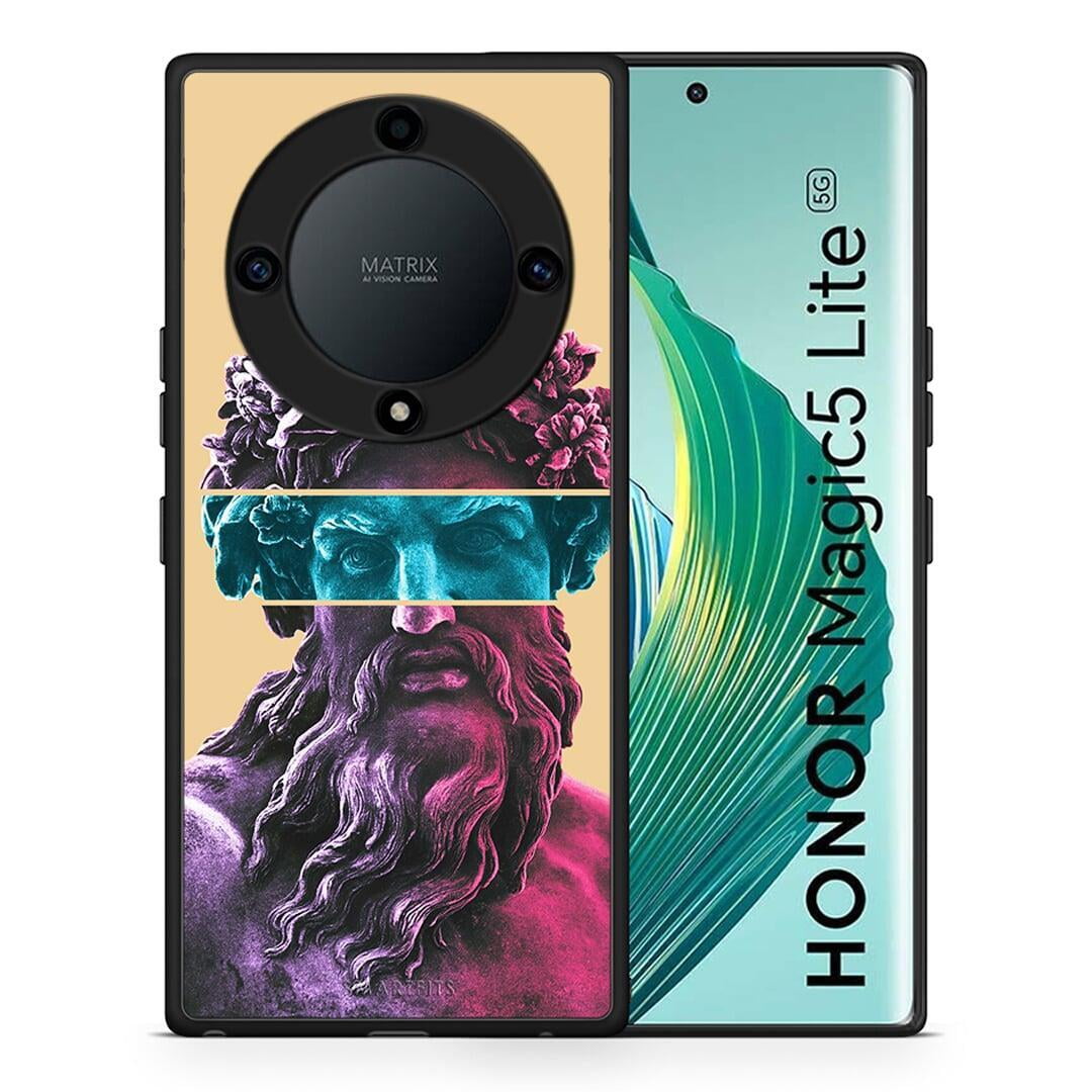 Θήκη Honor Magic5 Lite 5G / X9a Zeus Art από τη Smartfits με σχέδιο στο πίσω μέρος και μαύρο περίβλημα | Honor Magic5 Lite 5G / X9a Zeus Art Case with Colorful Back and Black Bezels