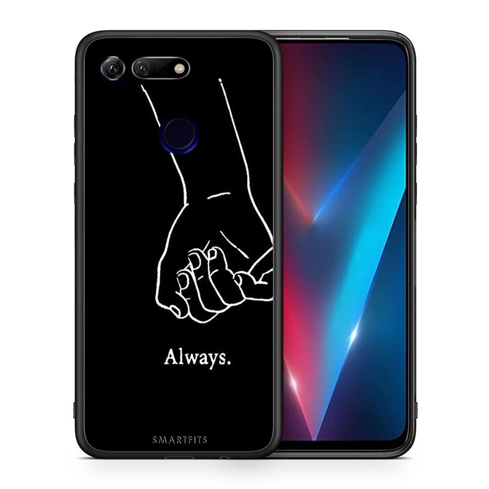 Θήκη Αγίου Βαλεντίνου Honor View 20 Always & Forever 1 από τη Smartfits με σχέδιο στο πίσω μέρος και μαύρο περίβλημα | Honor View 20 Always & Forever 1 case with colorful back and black bezels