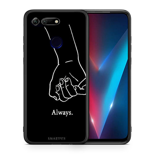 Θήκη Αγίου Βαλεντίνου Honor View 20 Always & Forever 1 από τη Smartfits με σχέδιο στο πίσω μέρος και μαύρο περίβλημα | Honor View 20 Always & Forever 1 case with colorful back and black bezels