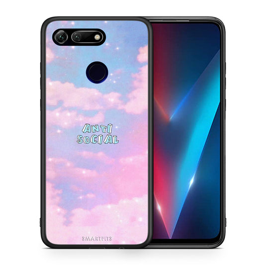 Θήκη Αγίου Βαλεντίνου Honor View 20 Anti Social από τη Smartfits με σχέδιο στο πίσω μέρος και μαύρο περίβλημα | Honor View 20 Anti Social case with colorful back and black bezels