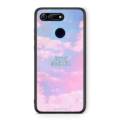 Honor View 20 Anti Social Θήκη Αγίου Βαλεντίνου από τη Smartfits με σχέδιο στο πίσω μέρος και μαύρο περίβλημα | Smartphone case with colorful back and black bezels by Smartfits