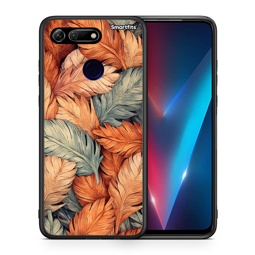 Θήκη Honor View 20 Autumn Leaves από τη Smartfits με σχέδιο στο πίσω μέρος και μαύρο περίβλημα | Honor View 20 Autumn Leaves case with colorful back and black bezels