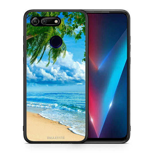 Θήκη Honor View 20 Beautiful Beach από τη Smartfits με σχέδιο στο πίσω μέρος και μαύρο περίβλημα | Honor View 20 Beautiful Beach case with colorful back and black bezels