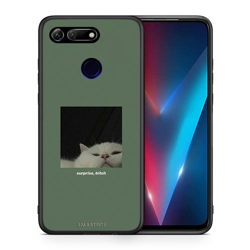 Θήκη Honor View 20 Bitch Surprise από τη Smartfits με σχέδιο στο πίσω μέρος και μαύρο περίβλημα | Honor View 20 Bitch Surprise case with colorful back and black bezels