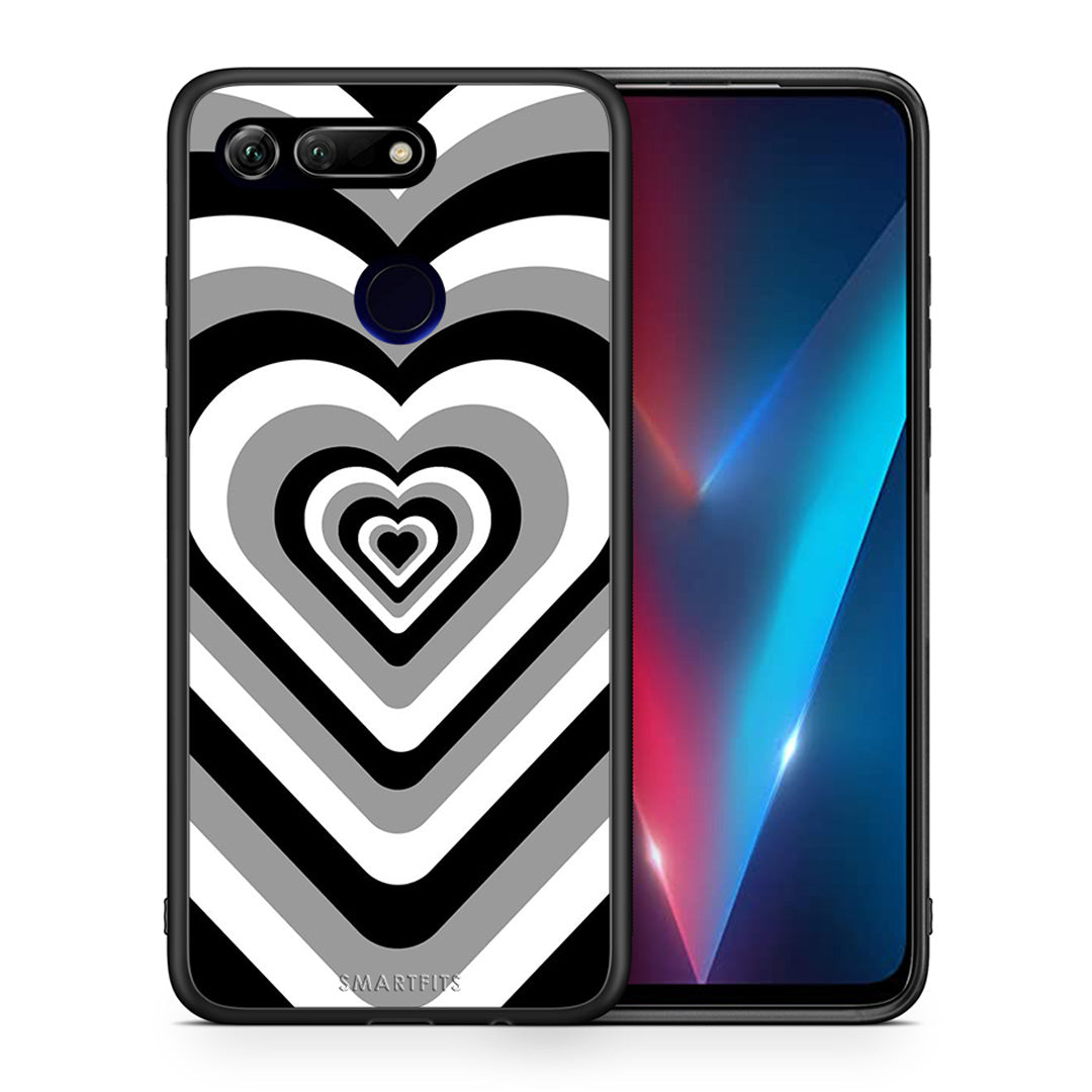 Θήκη Honor View 20 Black Hearts από τη Smartfits με σχέδιο στο πίσω μέρος και μαύρο περίβλημα | Honor View 20 Black Hearts case with colorful back and black bezels