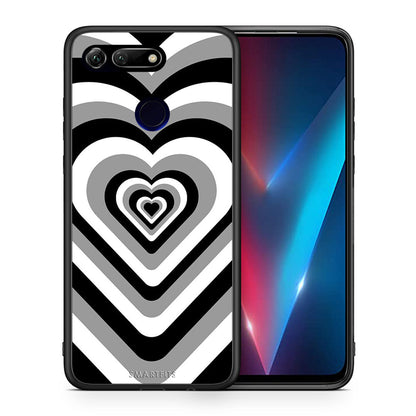 Θήκη Honor View 20 Black Hearts από τη Smartfits με σχέδιο στο πίσω μέρος και μαύρο περίβλημα | Honor View 20 Black Hearts case with colorful back and black bezels