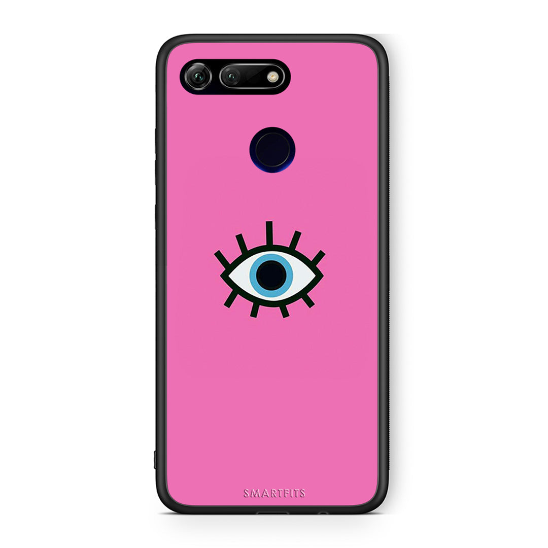 Honor View 20 Blue Eye Pink θήκη από τη Smartfits με σχέδιο στο πίσω μέρος και μαύρο περίβλημα | Smartphone case with colorful back and black bezels by Smartfits