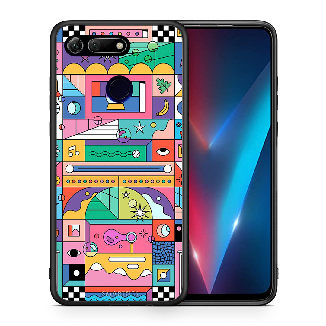 Θήκη Honor View 20 Bubbles Soap από τη Smartfits με σχέδιο στο πίσω μέρος και μαύρο περίβλημα | Honor View 20 Bubbles Soap case with colorful back and black bezels