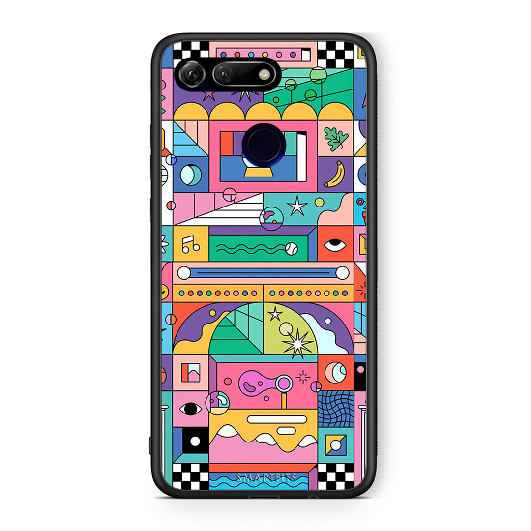Honor View 20 Bubbles Soap θήκη από τη Smartfits με σχέδιο στο πίσω μέρος και μαύρο περίβλημα | Smartphone case with colorful back and black bezels by Smartfits