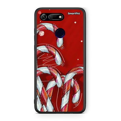 Huawei Honor View 20 Candy Cane θήκη από τη Smartfits με σχέδιο στο πίσω μέρος και μαύρο περίβλημα | Smartphone case with colorful back and black bezels by Smartfits
