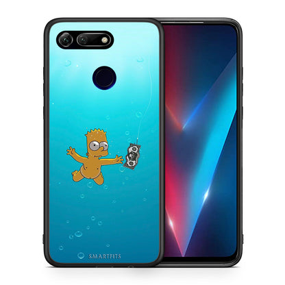 Θήκη Honor View 20 Chasing Money από τη Smartfits με σχέδιο στο πίσω μέρος και μαύρο περίβλημα | Honor View 20 Chasing Money case with colorful back and black bezels