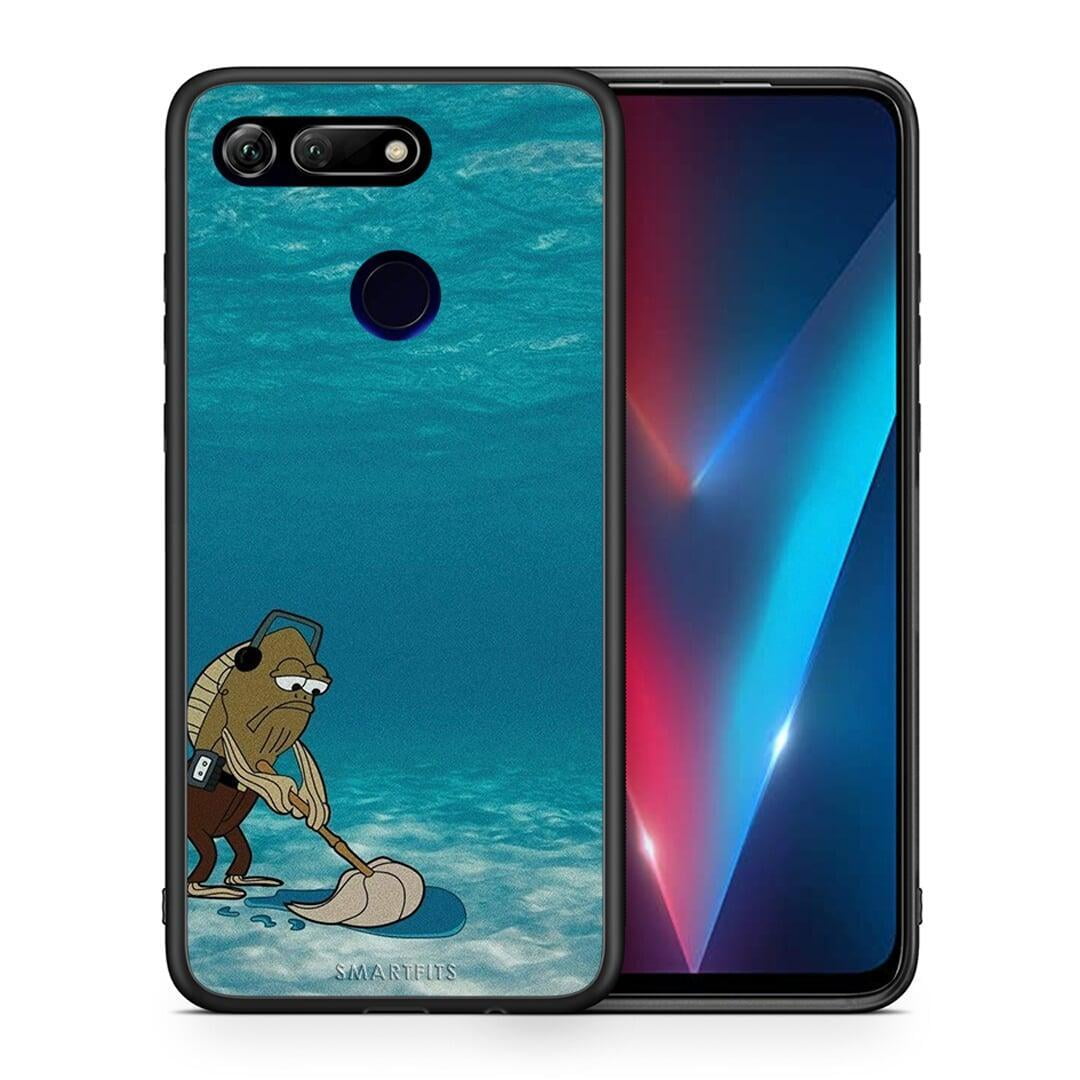 Θήκη Honor View 20 Clean The Ocean από τη Smartfits με σχέδιο στο πίσω μέρος και μαύρο περίβλημα | Honor View 20 Clean The Ocean case with colorful back and black bezels
