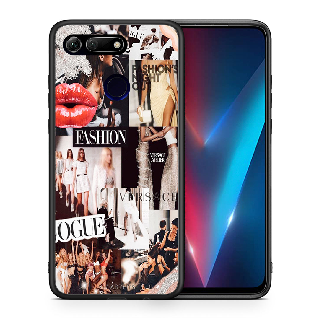 Θήκη Αγίου Βαλεντίνου Honor View 20 Collage Fashion από τη Smartfits με σχέδιο στο πίσω μέρος και μαύρο περίβλημα | Honor View 20 Collage Fashion case with colorful back and black bezels