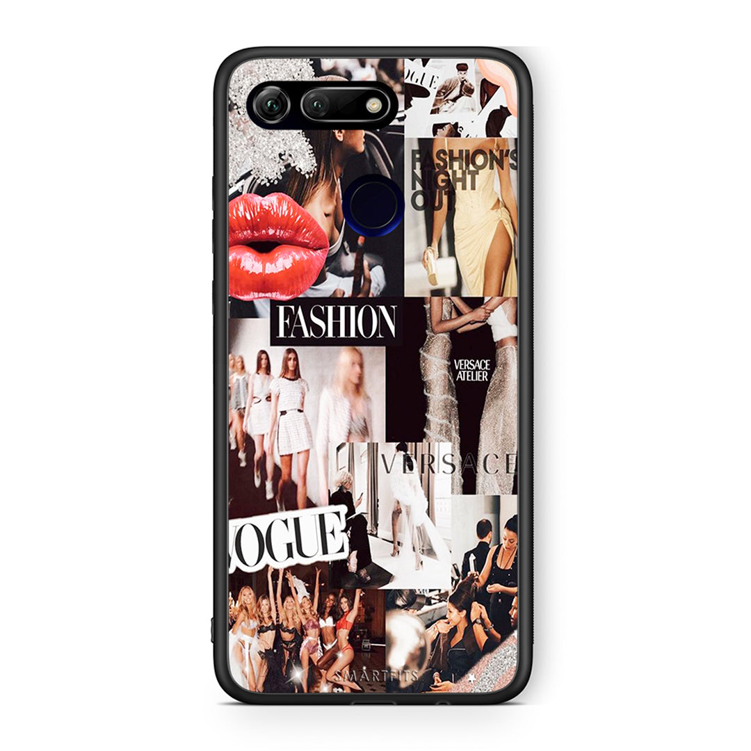 Honor View 20 Collage Fashion Θήκη Αγίου Βαλεντίνου από τη Smartfits με σχέδιο στο πίσω μέρος και μαύρο περίβλημα | Smartphone case with colorful back and black bezels by Smartfits