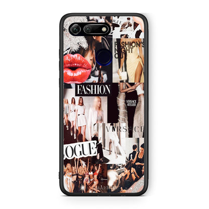 Honor View 20 Collage Fashion Θήκη Αγίου Βαλεντίνου από τη Smartfits με σχέδιο στο πίσω μέρος και μαύρο περίβλημα | Smartphone case with colorful back and black bezels by Smartfits