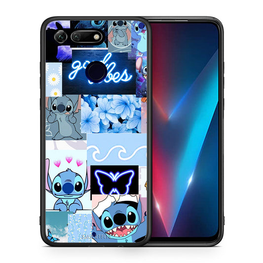 Θήκη Αγίου Βαλεντίνου Honor View 20 Collage Good Vibes από τη Smartfits με σχέδιο στο πίσω μέρος και μαύρο περίβλημα | Honor View 20 Collage Good Vibes case with colorful back and black bezels